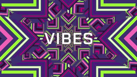 Animation-of-vibes-text-over-colourful-abstract-shape-changing-and-waving