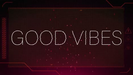 Animation-of-good-vibes-text-on-red-background