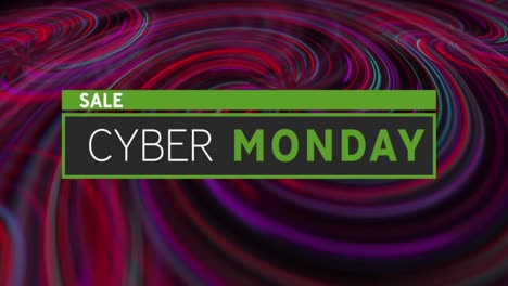 Digital-animation-of-cyber-monday-sale-text-against-purple-waves-on-black-background