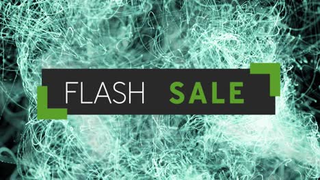 Digital-animation-of-flash-sale-text-against-glowing-green-waves-moving-on-black-background