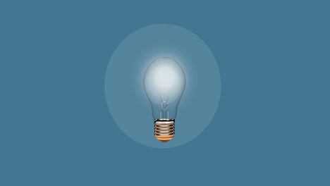 Digital-animation-of-bright-bulb-moving-back-and-forth-against-blue-background