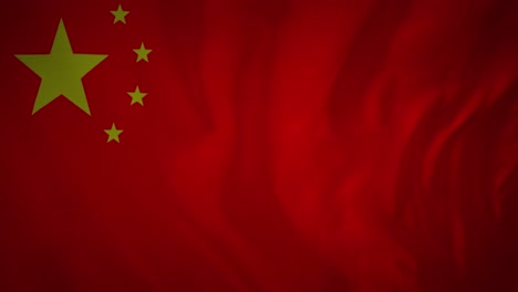 Animation-of-waving-flag-of-china-with-copy-space
