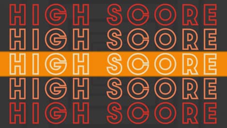Animation-of-good-vibes-text-in-repetition-with-orange-stripe-over-grey-squares
