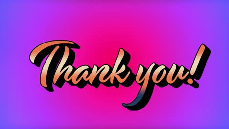 Animation-of-thank-you-text-in-gradient-orange-over-gradient-red-to-purple-background