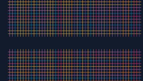Digital-animation-of-colorful-criss-cross-lines-against-black-background