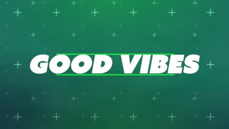 Digital-animation-of-good-vibes-text-against-geometrical-shapes-on-green-background
