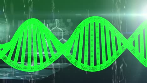 DNA-Strukturspinnen-Und-Netzwerk-Von-Verbindungen-Gegen-Bildschirme-Zur-Medizinischen-Datenverarbeitung