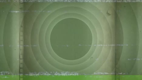 Animation-Von-Verzweifelten-Horizontalen-Linien,-Die-über-Grünen-Kreisen-Flackern