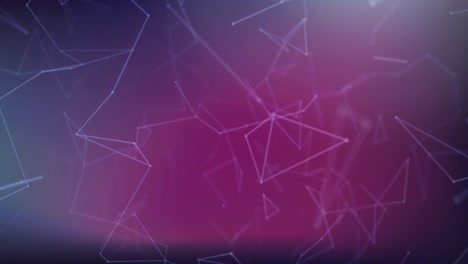 Animation-of-networks-of-connections-over-glowing-purple-background