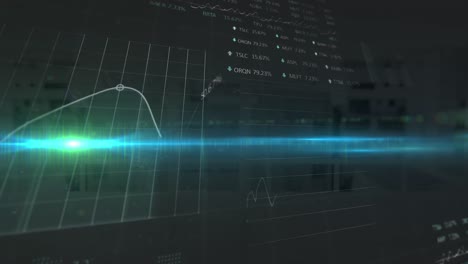 Mercado-De-Valores-Y-Procesamiento-De-Datos-Estadísticos-Contra-Una-Oficina-Vacía-En-Segundo-Plano