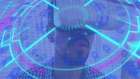 Neon-scope-scanner-and-binary-coding-data-processing-against-man-wearing-vr-headset