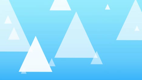 Animation-of-multiple-white-triangle-arrows-pointing-up-on-blue-background