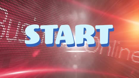 Animation-of-start-text-in-blue-letters-over-business-online-text-on-red-background