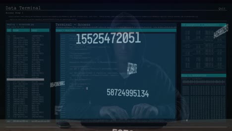 Multiple-changing-numbers-over-screen-with-data-processing-against-male-hacker-using-computer