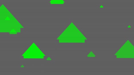 Animation-of-green-arrows-pointing-up-moving-on-grey-background