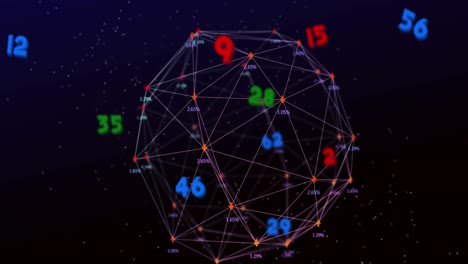 Animation-of-numbers-over-web-of-connections-on-black-background