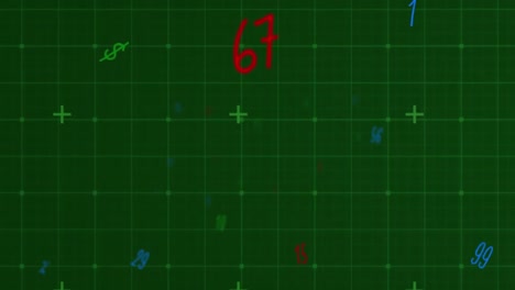 Animation-of-numbers-on-green-background