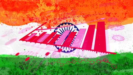 Zusammensetzung-Der-Covid-19-Zellen-Und-Statistiken-über-Die-Indische-Flagge