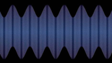 Animation-of-thin-white-and-blue-parallel-curved-zigzag-lines-slowly-scrolling-over-black-background