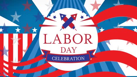 Animation-of-labor-day-text-over-flag-of-america-pattern