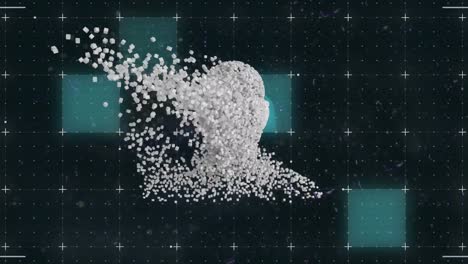 Animation-of-human-bust-formed-with-grey-particles-with-flickering-rectangles-and-squares