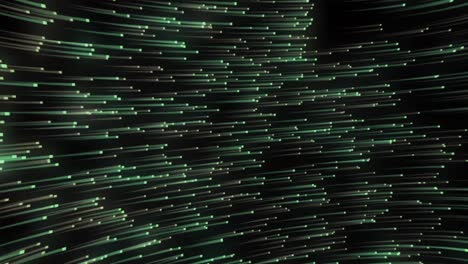 Animation-of-green-moving-spots-with-light-trails-on-black-background