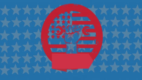 Animation-Des-Labor-Day-Symbols-über-Den-Sternen-Der-Amerikanischen-Flagge