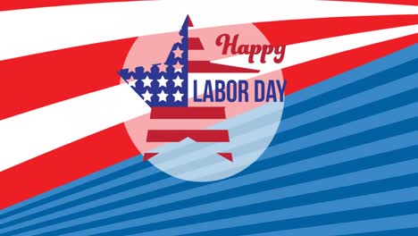 Animation-of-happy-labor-day-celebration-text-over-star-and-american-flag
