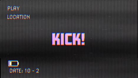 Digitale-Animation-Des-Glitch-VHS-Effekts-über-Kick-Text-Vor-Schwarzem-Hintergrund