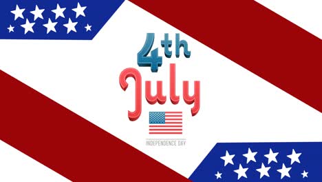 Animation-Des-Textes-Zum-Unabhängigkeitstag-über-Der-Amerikanischen-Flagge