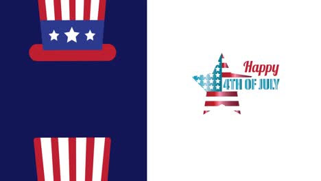 Animation-Des-Textes-Zum-Unabhängigkeitstag-über-Der-Amerikanischen-Flagge