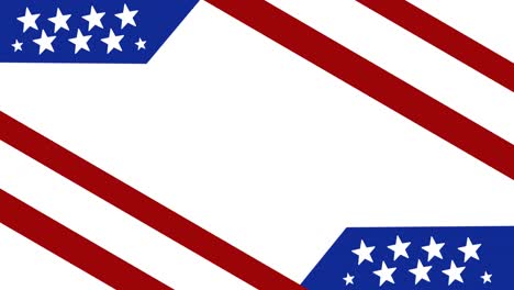 Animation-Der-Amerikanischen-Flagge-Mit-Streifen-Und-Sternen,-Die-Sich-über-Weißem-Hintergrund-Bewegen
