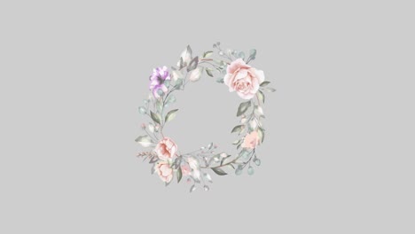 Animation-of-flowers-spinning-in-hypnotic-motion-on-grey-background