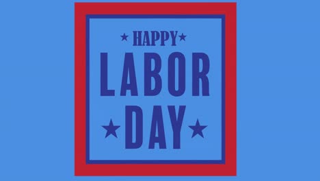 Digital-animation-of-happy-labor-text-over-red-frame-against-blue-background