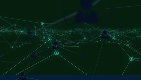 Animation-Eines-Netzwerks-Leuchtend-Grüner-Verbindungen-Mit-Menschensymbolen