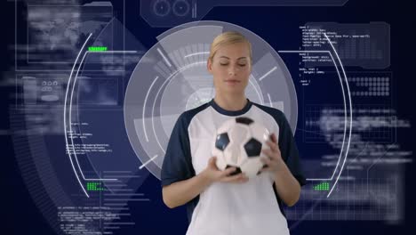 Animation-of-scopes-scanning-and-data-processing-with-female-football-player