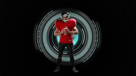 Animation-of-african-american-male-american-football-player-over-digital-data-processing