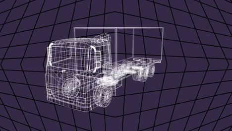 Animation-of-3d-car-drawing-spinning-on-grid