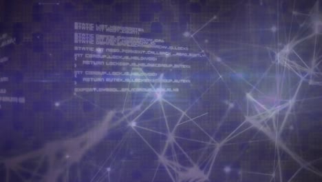 Animation-Von-Verbindungsnetzwerken-Mit-Datenverarbeitung-Auf-Blauem-Hintergrund