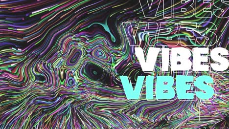 Animation-of-vibes-text-over-abstract-patterned-background