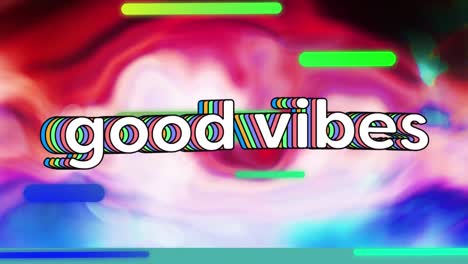 Animation-of-good-vibes-text-over-abstract-vibrant-background