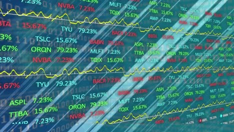 Animation-of-stock-market-on-blue-background