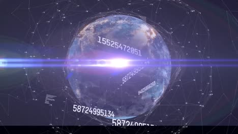Animation-of-numbers-changing-with-globe-and-network-of-connections