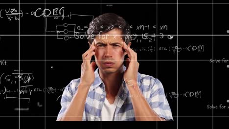 Animation-of-mathematical-equations-over-stressed-man-thinking