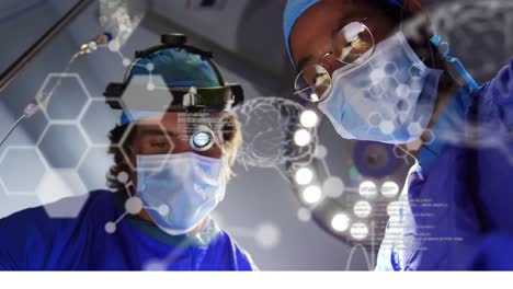 Animation-of-human-brain-and-medical-data-processing-over-surgeons