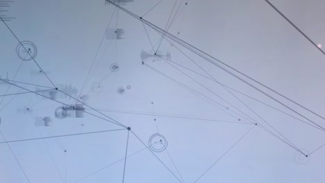 Animation-Des-Netzwerks-Digitaler-Verbindungen-Mit-Personensymbolen-Auf-Grauem-Hintergrund