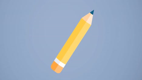 Digital-animation-of-multiple-pencil-icons-floating-against-blue-background
