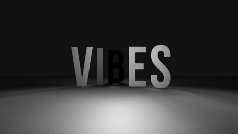 Animation-of-white-vibes-text-on-black-background