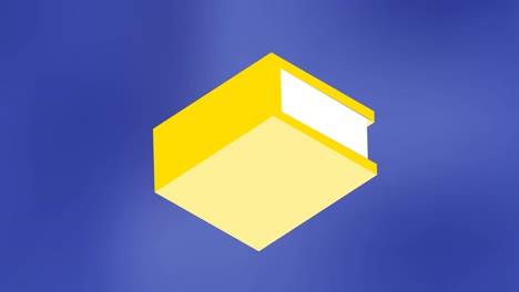 Digitale-Animation-Mehrerer-Gelber-Buchsymbole,-Die-Vor-Blauem-Hintergrund-Schweben
