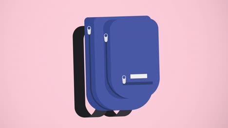 Digital-animation-of-multiple-school-bag-icons-floating-against-pink-background